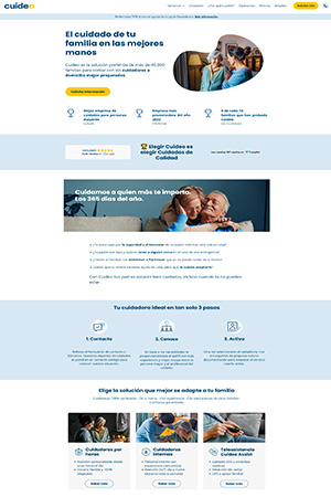 Mantenimiento web para Cuideo